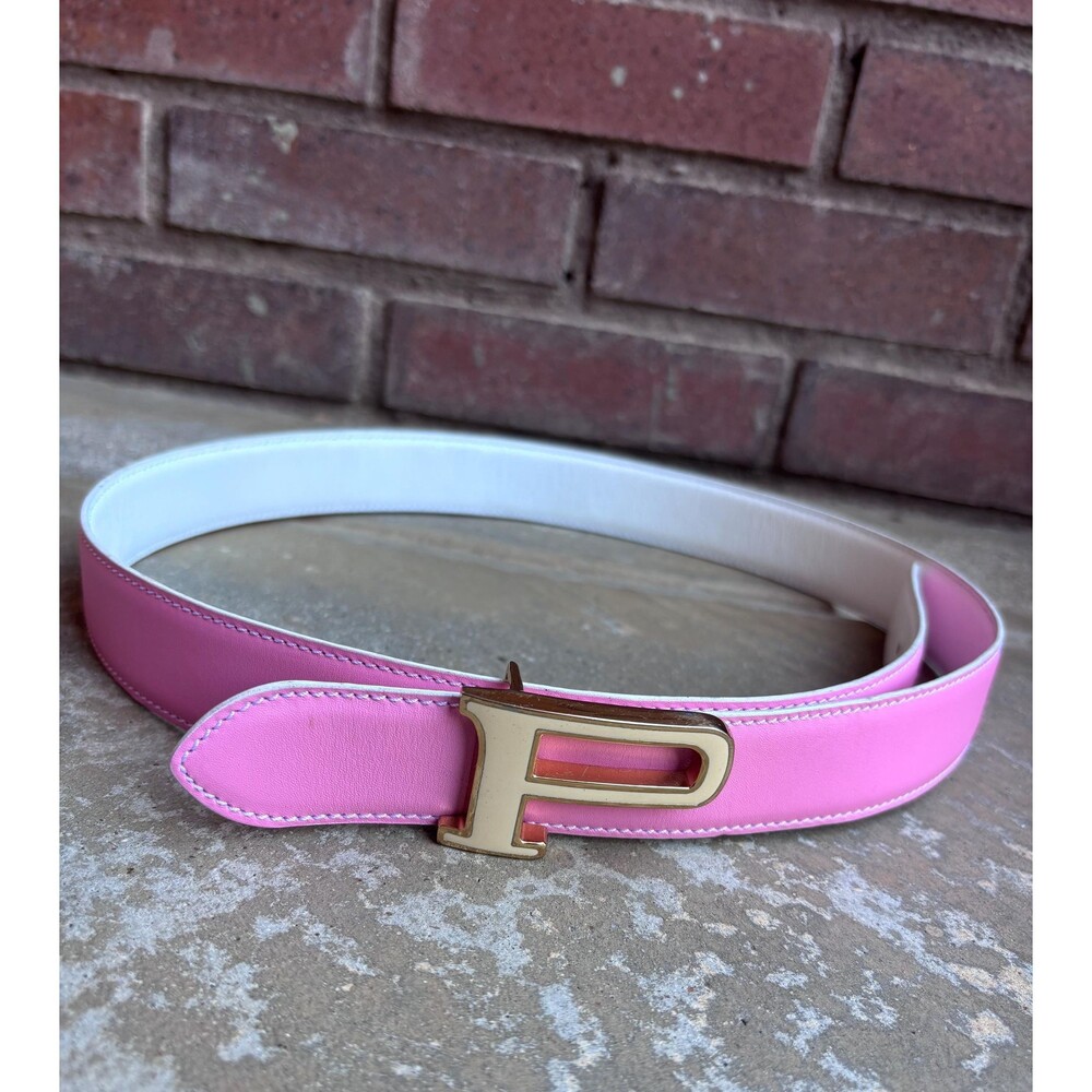 Reversible Leather belt with “P” Initial